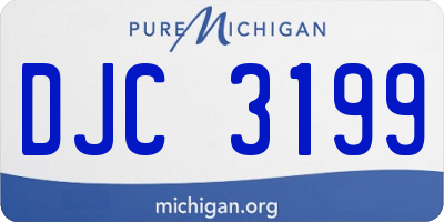 MI license plate DJC3199