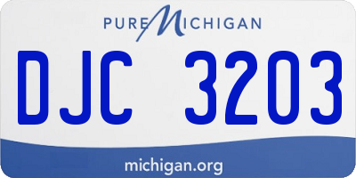 MI license plate DJC3203