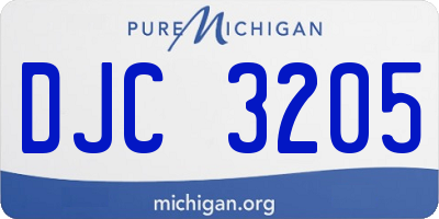 MI license plate DJC3205