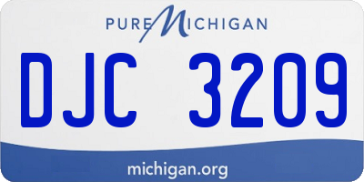 MI license plate DJC3209