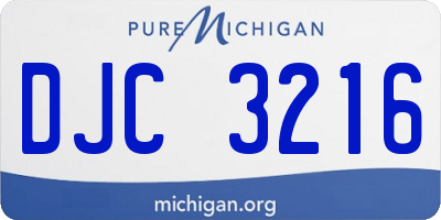 MI license plate DJC3216