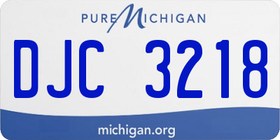MI license plate DJC3218