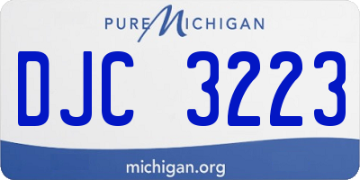 MI license plate DJC3223