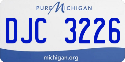 MI license plate DJC3226