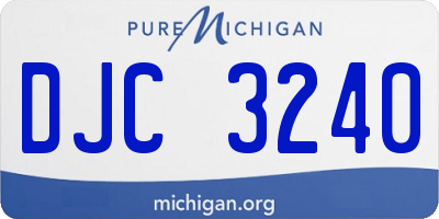 MI license plate DJC3240