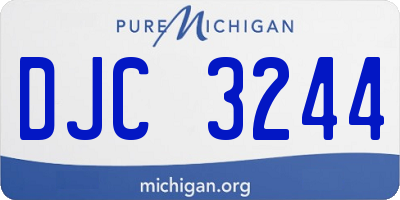 MI license plate DJC3244