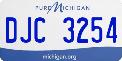 MI license plate DJC3254