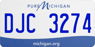 MI license plate DJC3274