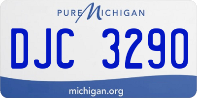 MI license plate DJC3290