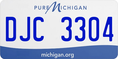 MI license plate DJC3304