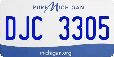 MI license plate DJC3305
