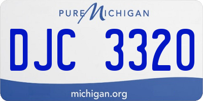 MI license plate DJC3320