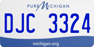 MI license plate DJC3324