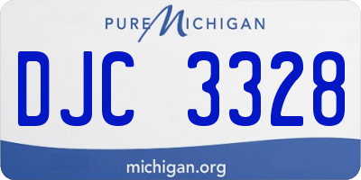 MI license plate DJC3328