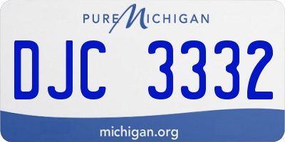 MI license plate DJC3332