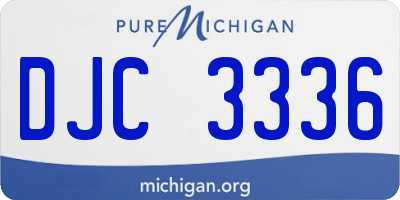 MI license plate DJC3336