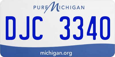 MI license plate DJC3340