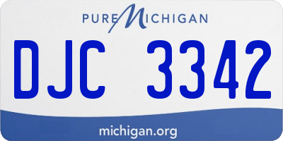 MI license plate DJC3342