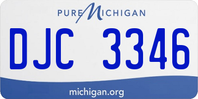 MI license plate DJC3346