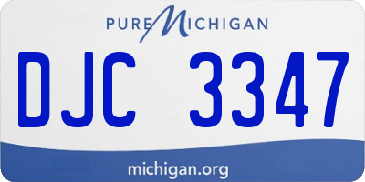 MI license plate DJC3347