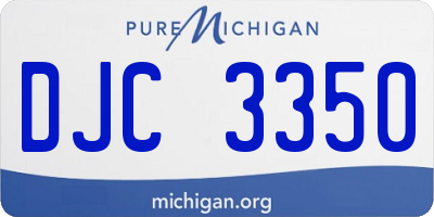 MI license plate DJC3350