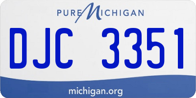 MI license plate DJC3351