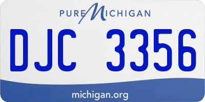 MI license plate DJC3356