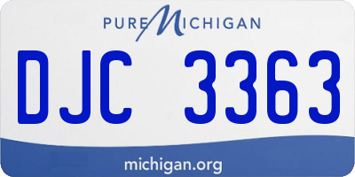 MI license plate DJC3363