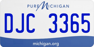 MI license plate DJC3365