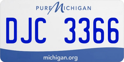 MI license plate DJC3366