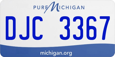 MI license plate DJC3367
