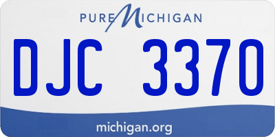 MI license plate DJC3370