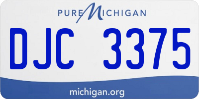 MI license plate DJC3375