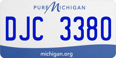 MI license plate DJC3380