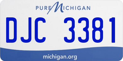 MI license plate DJC3381