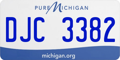 MI license plate DJC3382