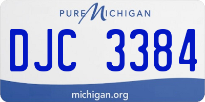 MI license plate DJC3384