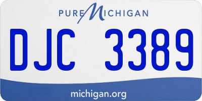 MI license plate DJC3389