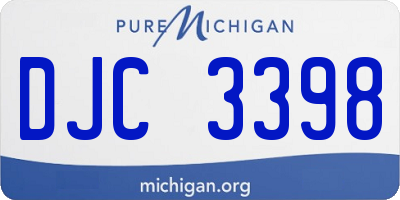 MI license plate DJC3398