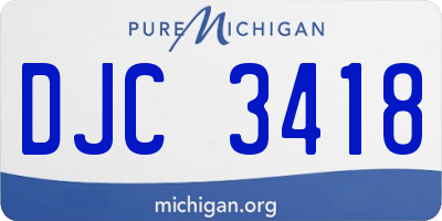 MI license plate DJC3418
