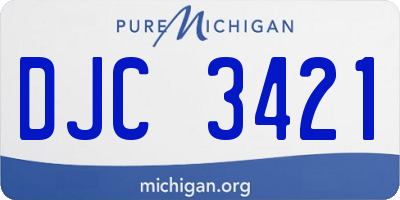 MI license plate DJC3421