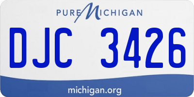 MI license plate DJC3426