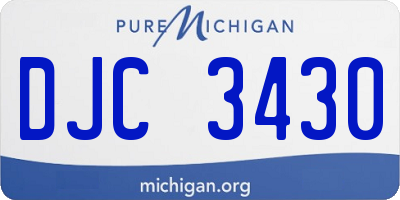 MI license plate DJC3430