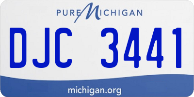 MI license plate DJC3441
