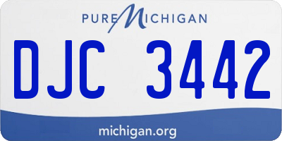 MI license plate DJC3442