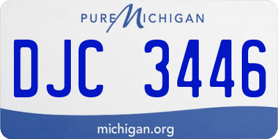 MI license plate DJC3446