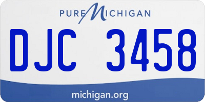 MI license plate DJC3458
