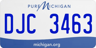 MI license plate DJC3463