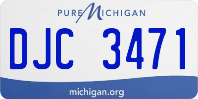 MI license plate DJC3471