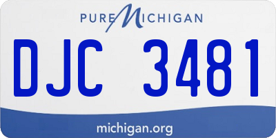 MI license plate DJC3481